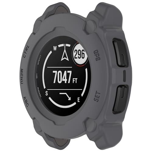 xhKJO Hülle Kompatibel mit Garmin Instinct E 40mm Case, Schutzhülle Clear Silikon Ultradünne Kratzfest Transparent Soft TPU Case Abdeckung Cover Tasche für Garmin Instinct E 40mm Watch (grau) von xhKJO