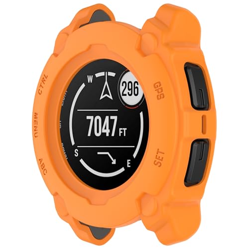 xhKJO Hülle Kompatibel mit Garmin Instinct E 40mm Case, Schutzhülle Clear Silikon Ultradünne Kratzfest Transparent Soft TPU Case Abdeckung Cover Tasche für Garmin Instinct E 40mm Watch (orange) von xhKJO