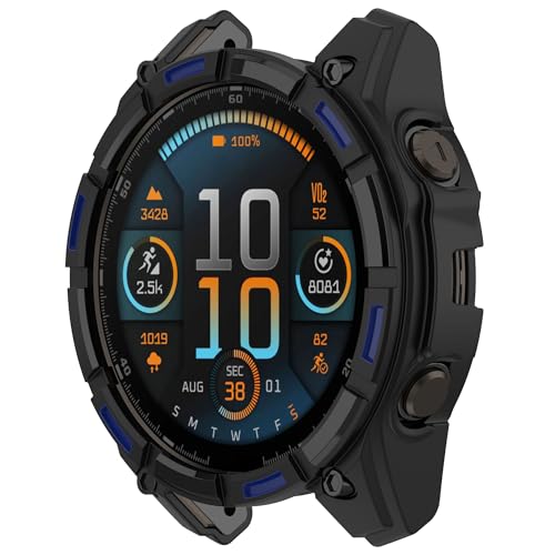 xhKJO Hülle Kompatibel mit Garmin Tactix 8 47mm Amoled Case, Schutzhülle Clear Silikon Ultradünne Kratzfest Transparent TPU Case Abdeckung Cover Tasche für Garmin Tactix 8 47mm Amoled (Schwarzblau) xhKJO Hülle Kompatibel mit Garmin Tactix 8 47mm Amoled Case, Schutzhülle Clear Silikon Ultradünne Kratzfest Transparent TPU Case Abdeckung Cover Tasche für Garmin Tactix 8 47mm Amoled (Schwarzblau) von xhKJO