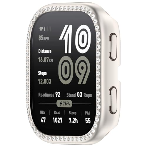 xhKJO Hülle Kompatibel mit Huami Amazfit Bip 6 A2435 Case, Diamond Pattern Clear Silikon Ultradünne Kratzfest Transparent TPU Case Abdeckung Cover Tasche für Huami Amazfit Bip 6 A2435 (Beige) von xhKJO