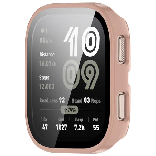 xhKJO Hülle Kompatibel mit Huami Amazfit Bip 6 A2435 Case, Schutzhülle Clear Silikon Ultradünne Kratzfest Transparent Plating TPU Case Abdeckung Cover Tasche für Huami Amazfit Bip 6 A2435 (Rosa) von xhKJO