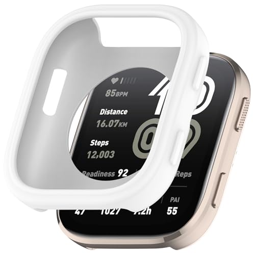 xhKJO Hülle Kompatibel mit Huami Amazfit Bip 6 A2435 Case, Schutzhülle Clear Silikon Ultradünne Kratzfest Transparent Soft TPU Case Abdeckung Cover Tasche für Huami Amazfit Bip 6 A2435 Watch (Weiß) von xhKJO