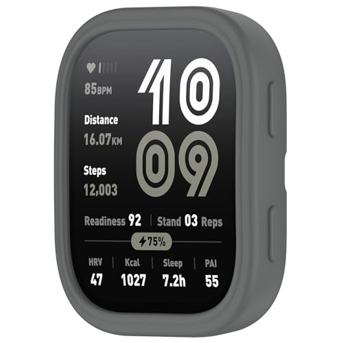 xhKJO Hülle Kompatibel mit Huami Amazfit Bip 6 A2435 Case, Schutzhülle Clear Silikon Ultradünne Kratzfest Transparent Soft TPU Case Abdeckung Cover Tasche für Huami Amazfit Bip 6 A2435 Watch (Grau 1) von xhKJO