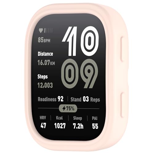 xhKJO Hülle Kompatibel mit Huami Amazfit Bip 6 A2435 Case, Schutzhülle Clear Silikon Ultradünne Kratzfest Transparent Soft TPU Case Abdeckung Cover Tasche für Huami Amazfit Bip 6 A2435 Watch (Rosa) von xhKJO