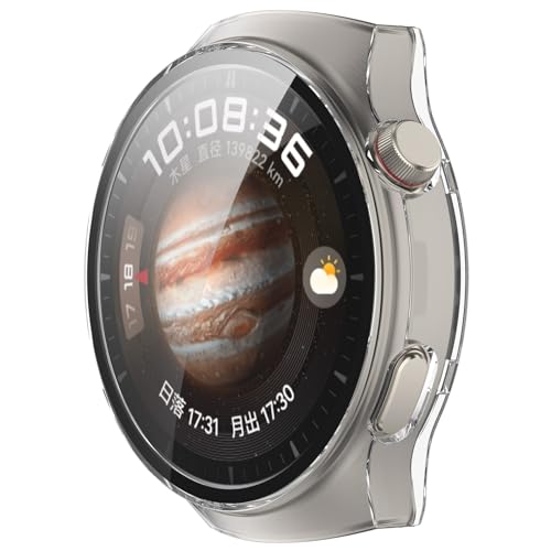 xhKJO Hülle Kompatibel mit Huawei Watch 4 Pro Case, Schutzhülle Clear Silikon Ultradünne Kratzfest Transparent Plating TPU Case Abdeckung Cover Tasche für Huawei Watch 4 Pro Watch (Weiß) von xhKJO