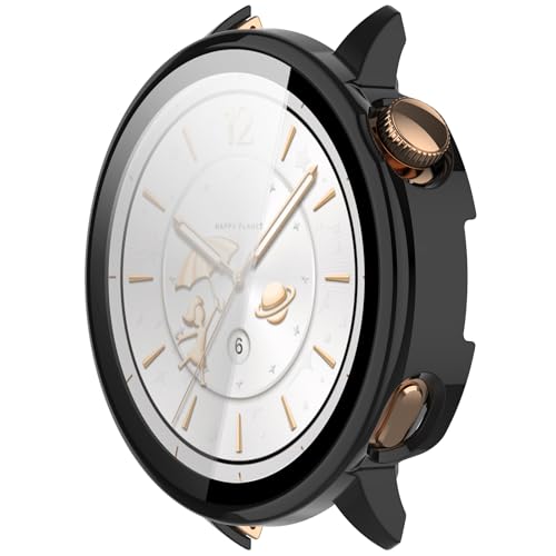 xhKJO Hülle Kompatibel mit Oppo Watch X2 Mini Case, Schutzhülle Clear Silikon Ultradünne Kratzfest Transparent Plating TPU Case Abdeckung Cover Tasche für Oppo Watch X2 Mini (Schwarz) von xhKJO