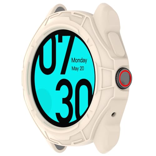 xhKJO Hülle Kompatibel mit Ticwatch Pro 5 Enduro Case, Schutzhülle Clear Silikon Ultradünne Kratzfest Transparent Soft TPU Case Abdeckung Cover Tasche für Ticwatch Pro 5 Enduro Watch (Beige) von xhKJO