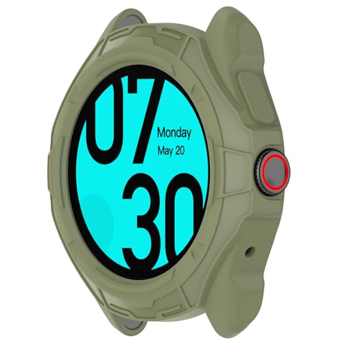 xhKJO Hülle Kompatibel mit Ticwatch Pro 5 Enduro Case, Schutzhülle Clear Silikon Ultradünne Kratzfest Transparent Soft TPU Case Abdeckung Cover Tasche für Ticwatch Pro 5 Enduro Watch (Grün) von xhKJO