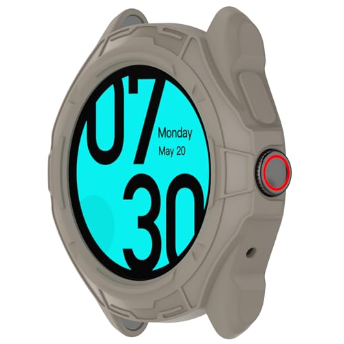 xhKJO Hülle Kompatibel mit Ticwatch Pro 5 Watch Case,Schutzhülle Clear Silikon Ultradünne Kratzfest Transparent Soft TPU Case Abdeckung Cover Tasche für TicWatch Pro 5 Watch (dunkelgrau) von xhKJO