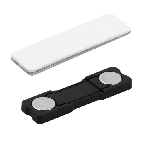 Metall Namensschild Halter Aluminium Namensschilder mit Starkem Magnet Professionell Magnet Namensschild mit Doppelmagnet für Kleidung Ausweishüllen Beschriften Fliegengitter, 4.5 x 1.2 cm von xianynow