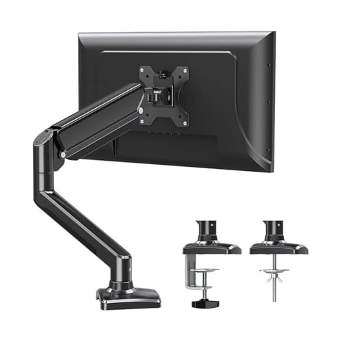 Monitorarm Verstellbarer Monitorarmständer mit Tischklemme – Höhe, Neigung und Drehung einstellbar – platzsparende und stabile Halterung for alle Monitore(Black) von xiaowenqin916