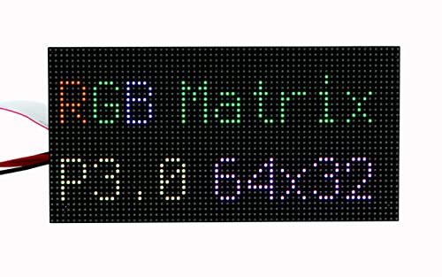 XICOOLEE RGB Vollfarb-LED-Matrix-Display 64 × 32 Pixel für Raspberry Pi, 3,0 mm Teilung, Onboard 2048 RGB LEDs von xicoolee