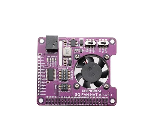 xicoolee Cooling Fan Expansion Board for Raspberry Pi Zero Zero W Zero WH 2B 3B 3B+ 4B 40PIN GPIO I2C Control Speed PCA9685 PWM Output with RGB Speed Indicator LED Power Conversion DC 7~28V von xicoolee