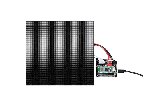 xicoolee RGB Vollfarb-LED-Matrix-Panel für Raspberry Pi/Arduino/ESP32, 3 mm Rastermaß, 64 × 64, 4096 einzelne RGB-LEDs, Helligkeit einstellbar, mit Adapter für direkten Stecker von xicoolee