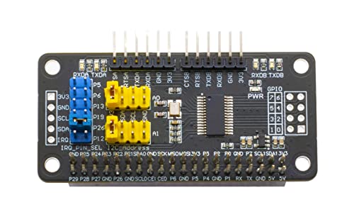 xicoolee Serial Expansion Module I2C Interface, Adopt SC16IS752 UART Expansion Chip, 8-bit I/O Expansion, 2-Channel UART 8 GPIOs Expansion,Suitable for Raspberry Pi Zero/Zero W/Zero WH/2B/3B/3B+/4B von xicoolee