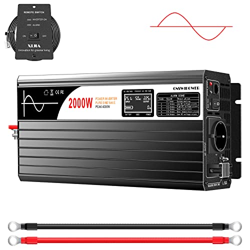 2000W reiner Sinus Wechselrichter LCD-Display DC 48V auf AC 230V 50HZ Solar Konverter für Zuhause Auto (LCD DC48V (Reichweite 40V-60V) 2000W) von xijia