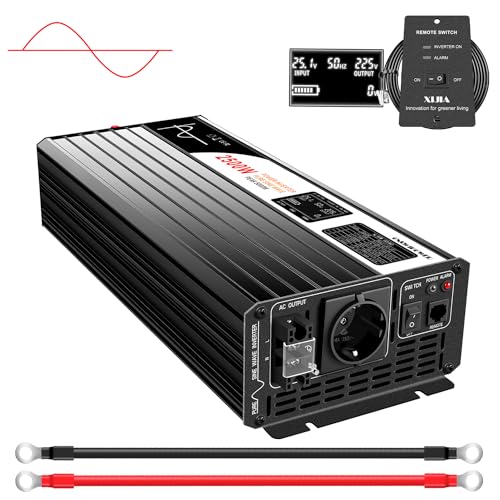 Xijia 3000 W (Spitzenleistung 6000 W) Wechselrichter von DC 12 V auf AC 230 V, Reine Sinuswelle, LCD-Bildschirm für Camping, Boot, Outdoor (DC12 V (Bereich 10 V – 15 V) 3000 W) von xijia