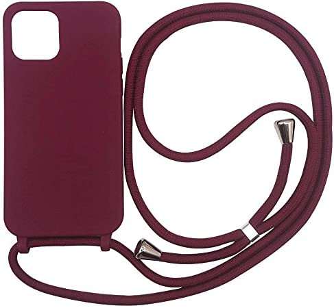 xingting EU Handykette kompatibel mit iPhone 11 Handyhülle Verstellbarer Silikon Seil Necklace Hülle-Rot von xingting EU