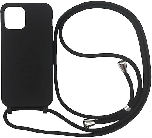 xingting EU Handykette kompatibel mit iPhone 12/iPhone 12 Pro(6.1inch) Handyhülle Verstellbarer Silikon Seil Necklace Hülle-Schwarz von xingting EU