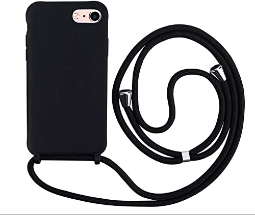 xingting EU Handykette kompatibel mit iPhone 6/7/8(4.7inch) Handyhülle Verstellbarer Silikon Seil Necklace Hülle-Schwarz von xingting EU
