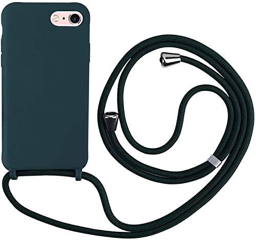 xingting EU Handykette kompatibel mit iPhone 6/7/8Plus(5.5inch) Handyhülle Verstellbarer Silikon Seil Necklace Hülle-Dunkel Grün von xingting EU