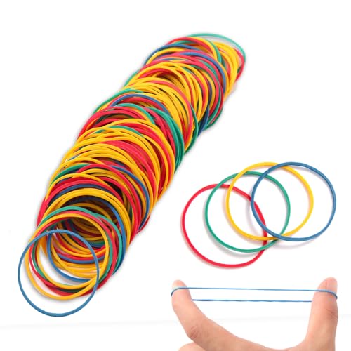 500 Stücke Gummibänder Bunte Gummis 38mm Gummiringe Naturkautschuk Elastische Robuste gummiband Haushaltsgummi für Haare, Stifte, Katapulte, Rechnungen, Bankpapier, Bürobedarf(4 Farbe) von xinsheng