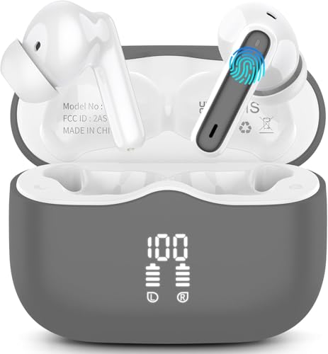 Bluetooth Kopfhörer, Neue Kopfhörer Kabellos Bluetooth 5.3 In Ear Kopfhörer mit 4 ENC Mic, Kabellose Kopfhörer Tiefer Bass 48 Std Earbuds, IPX7 Wasserdichte Ohrhörer für iOS Android, LED-Anzeige von xinwld