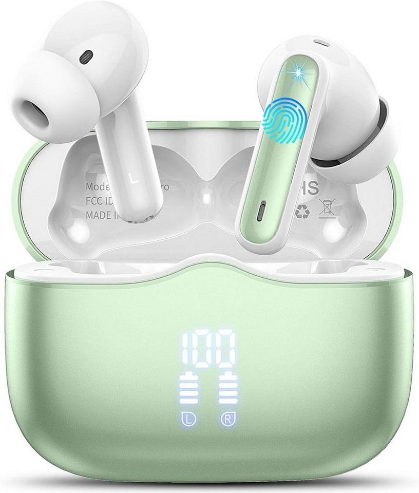 xinwld Kabellos Bluetooth 5.3 IP7 Wasserdicht Ohrhörer LED Anzeige In-Ear-Kopfhörer (Energiesparende Technologie für ein Gefühl von Freiheit und Energie., mit 4 ENC Noise Cancelling Mic, Tiefer Bass Wireless Earbuds 40Std) von xinwld