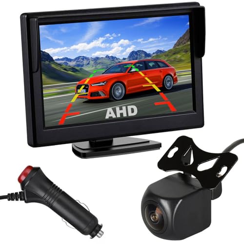 5 Zoll IPS AHD Auto Monitor 1920 * 1080P HD Rückfahrkamera IP68 wasserdichte Nachtsicht Reverse Backup Kamera Kit für 12V-24V Auto SUV MPV von xinyida