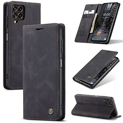 XINYUNEW Cases Kompatibel mit Motorola Moto G84 Hüllen, Premium Dünne Ledertasche Handyhülle mit Kartenfach Ständer Flip Klapphüllen for Cases Motorola Moto G84 - Schwarz von xinyunew