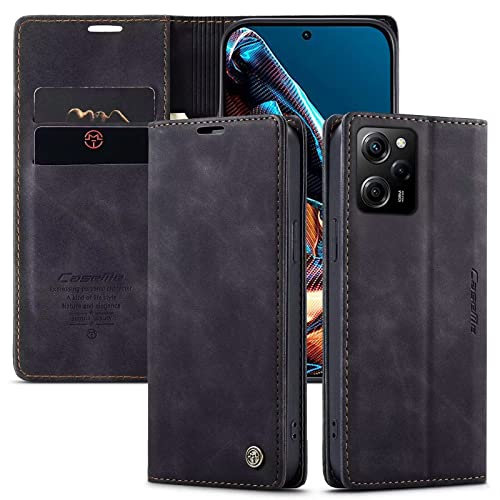XINYUNEW Handyhülle für Xiaomi Redmi Note 12 Pro Plus 5G Hülle Flip Wallet Leather Case, Premium Leder Brieftasche Schutzhülle [Kartenfach][Stand] für Xiaomi Redmi Note 12 Pro Plus 5G,Schwarz von xinyunew
