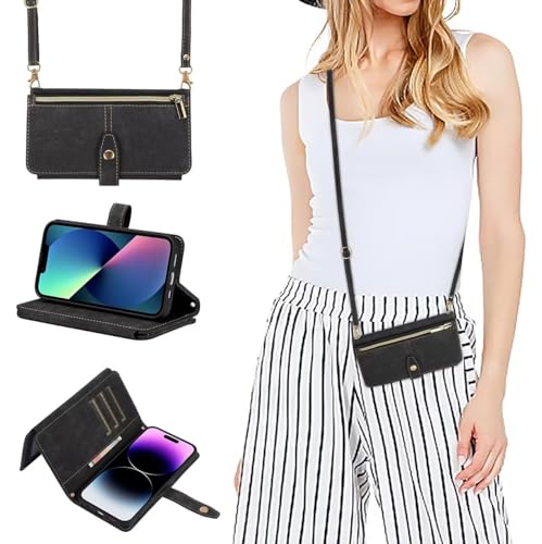 xinyunew Handykette für Google Pixel 7 Pro Hülle mit Band,Leder Stoßfest Schutzhülle Handytasche Handyhülle Praktische Handykette Kartenfächer Umhängetasche Google Pixel 7 Pro Case,Schwarz xinyunew Handykette für Google Pixel 7 Pro Hülle mit Band,Leder Stoßfest Schutzhülle Handytasche Handyhülle Praktische Handykette Kartenfächer Umhängetasche Google Pixel 7 Pro Case,Schwarz von xinyunew