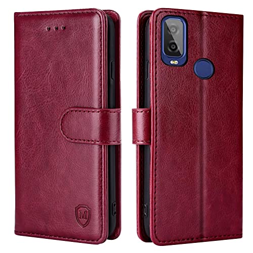 xinyunew Handyhülle für Motorola Moto E13 6.5"" Hülle,Hülle Handyhülle Phone Leder Flip Case Ständer PU Brieftasche Schutzhülle für Motorola Moto E13 6.5"",Rot von xinyunew