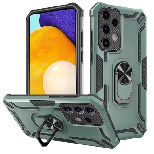 xinyunew Handyhülle für Samsung Galaxy A72 5G/A72 4G Hülle【Militärniveaus Hülle】 Full 360 Grad Ständer Tough Armor Schutzhülle Outdoor Handy Hülle Samsung Galaxy A72 5G/A72 4G Hard Case Grün von xinyunew