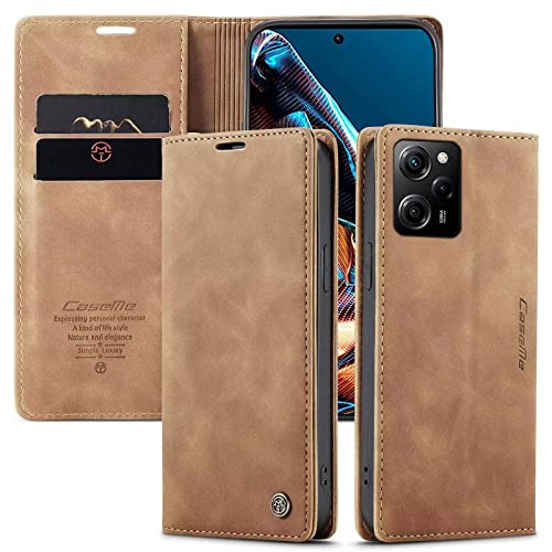 XINYUNEW Handyhülle für Xiaomi Redmi Note 12 Pro Plus 5G Hülle Flip Wallet Leather Case, Premium Leder Brieftasche Schutzhülle [Kartenfach][Stand] für Xiaomi Redmi Note 12 Pro Plus 5G,Braun von xinyunew