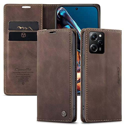 xinyunew Handyhülle für Xiaomi Redmi Note 12 Pro Plus 5G Hülle Flip Wallet Leather Case, Premium Leder Brieftasche Schutzhülle [Kartenfach][Stand] für Xiaomi Redmi Note 12 Pro Plus 5G,Kaffee von xinyunew