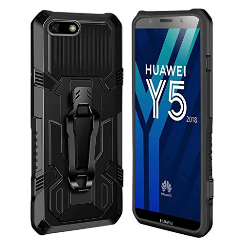 xinyunew Hülle Kompatibel mit Huawei Y5 2018/Honor 7S, Stoßfest Outdoor Handy Case Militärstandard Schutzhülle Robust Stürzen Heavy Duty Gürtelclip Handyhülle für Huawei Y5 2018- Schwarz von xinyunew