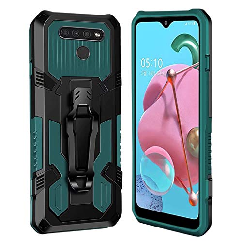 xinyunew Hülle Kompatibel mit LG K41S/K51S, Stoßfest Outdoor Handy Case Militärstandard Schutzhülle Robust Stürzen Heavy Duty Gürtelclip Handyhülle für LG K41S/K51S- Grün von xinyunew