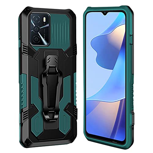 xinyunew Hülle Kompatibel mit Oppo A16, Stoßfest Outdoor Handy Case Militärstandard Schutzhülle Robust Stürzen Heavy Duty Gürtelclip Handyhülle für Oppo A16- Grün von xinyunew