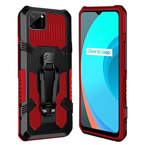 xinyunew Hülle Kompatibel mit Oppo F17 PRO, Stoßfest Outdoor Handy Case Militärstandard Schutzhülle Robust Stürzen Heavy Duty Gürtelclip Handyhülle für Oppo F17 PRO- Rot von xinyunew