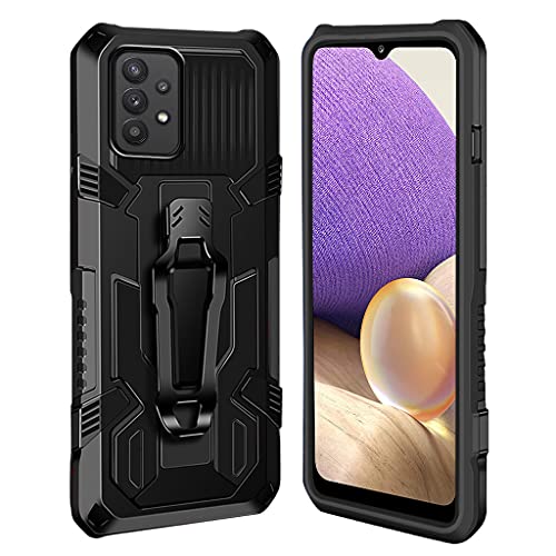 xinyunew Hülle Kompatibel mit Samsung Galaxy A32 4G, Stoßfest Outdoor Handy Case Militärstandard Schutzhülle Robust Stürzen Heavy Duty Gürtelclip Handyhülle für Samsung Galaxy A32 4G- Schwarz von xinyunew