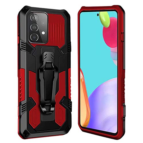 xinyunew Hülle Kompatibel mit Samsung Galaxy A52 5G, Stoßfest Outdoor Handy Case Militärstandard Schutzhülle Robust Stürzen Heavy Duty Gürtelclip Handyhülle für Samsung Galaxy A52 5G- Rot von xinyunew