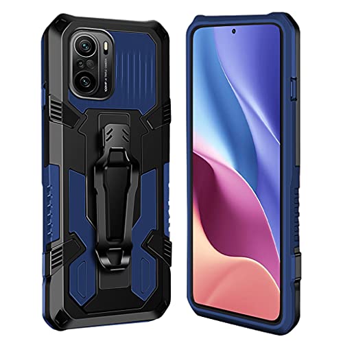 xinyunew Hülle Kompatibel mit Xiaomi Poco F3 5G/ Mi 11i/Poco F3 PRO, Stoßfest Outdoor Handy Case Militärstandard Schutzhülle Robust Stürzen Heavy Duty Gürtelclip Handyhülle für mi Poco F3 5G- Blau von xinyunew