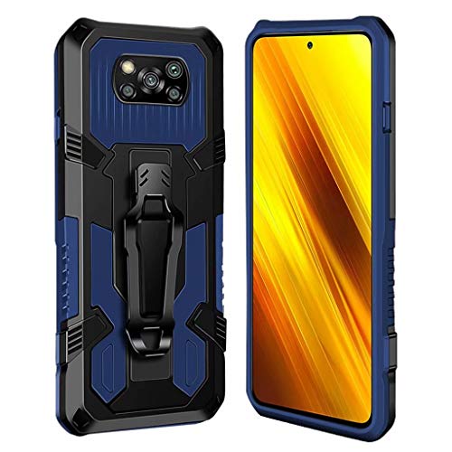 xinyunew Hülle Kompatibel mit Xiaomi Poco X3 NFC/Poco X3,Stoßfest Outdoor Handy Case Militärstandard Schutzhülle Robust Stürzen Heavy Duty Gürtelclip Handyhülle für Xiaomi Poco X3 NFC- Blau von xinyunew