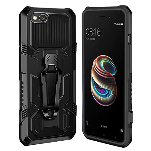 xinyunew Hülle Kompatibel mit Xiaomi Redmi 5A, Stoßfest Outdoor Handy Case Militärstandard Schutzhülle Robust Stürzen Heavy Duty Gürtelclip Handyhülle für Xiaomi Redmi 5A- Schwarz von xinyunew