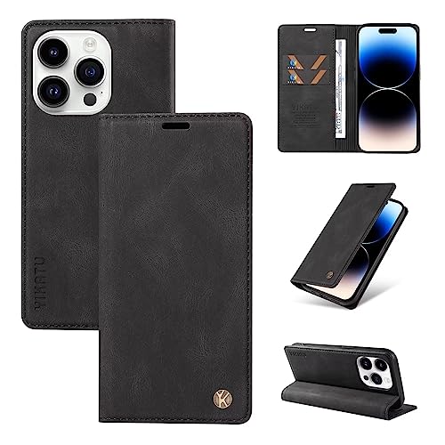 xinyunew Leder Schutz für Motorola Moto G04/Moto G24 Hülle PU Leder Handyhülle Lederhülle Klapphülle Kartenfach Flip Cover für Motorola Moto G04/Moto G24 Handy hülle Leather Wallet Phone Case Schwarz von xinyunew