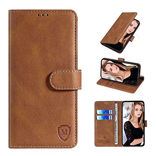 xinyunew Wallet Serie Handyhülle für Asus Zenfone 9 Hülle Leder Flip Case Cover Schutzhülle für Asus Zenfone 9 Tasche, Braun von xinyunew