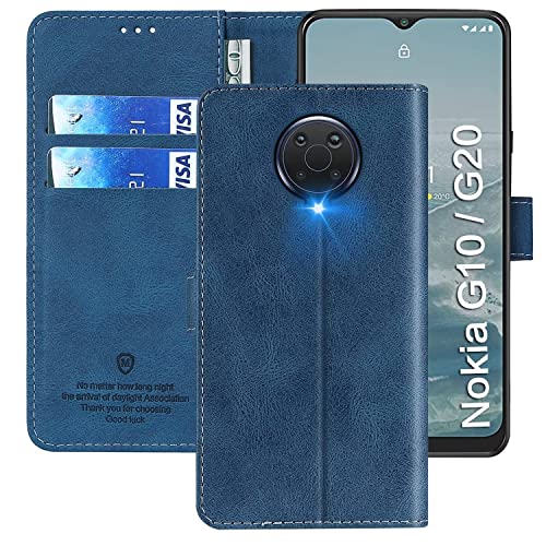 xinyunew Wallet Serie Handyhülle für Nokia G10 | G20 Hülle Leder Flip Case Cover Schutzhülle für Nokia G10 | G20 Tasche, Blau von xinyunew