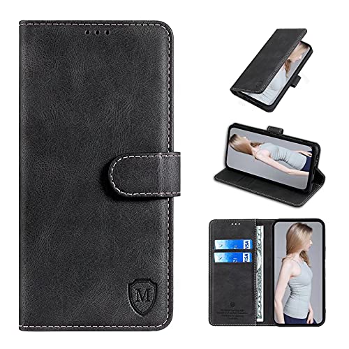 xinyunew Wallet Serie Handyhülle für Samsung Galaxy M33 5G Hülle Leder Flip Case Cover Schutzhülle für Samsung Galaxy M33 5G Tasche, Schwarz von xinyunew