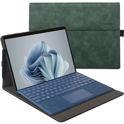 xisiciao Schutzhülle für Microsoft Surface Pro 9 Hülle mit TPU Soft Shell Kompatibel mit Tastatur Cover Ultral Dünn & Leicht Wärmeableitung Design (Grün) von xisiciao